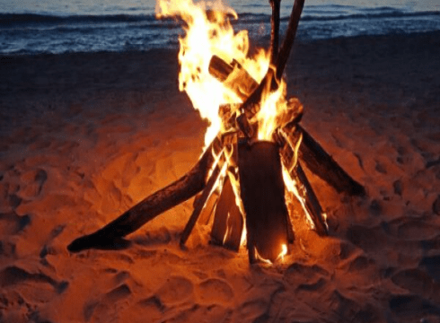 Family Beach Bonfire